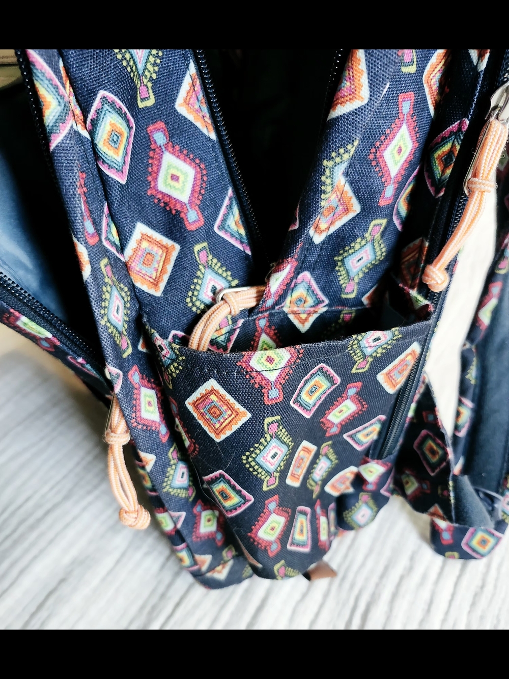 Vera Bradley Quilted Laptop Backpack - Multicolor Diamond Print - Picture 7 of 13